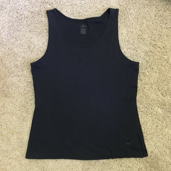 "346" Brooks Brothers Dark Navy Blue Vertical Ribbed Cotton Tank Top - Picture 8 of 11